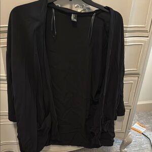 Black Open Front Cardigan